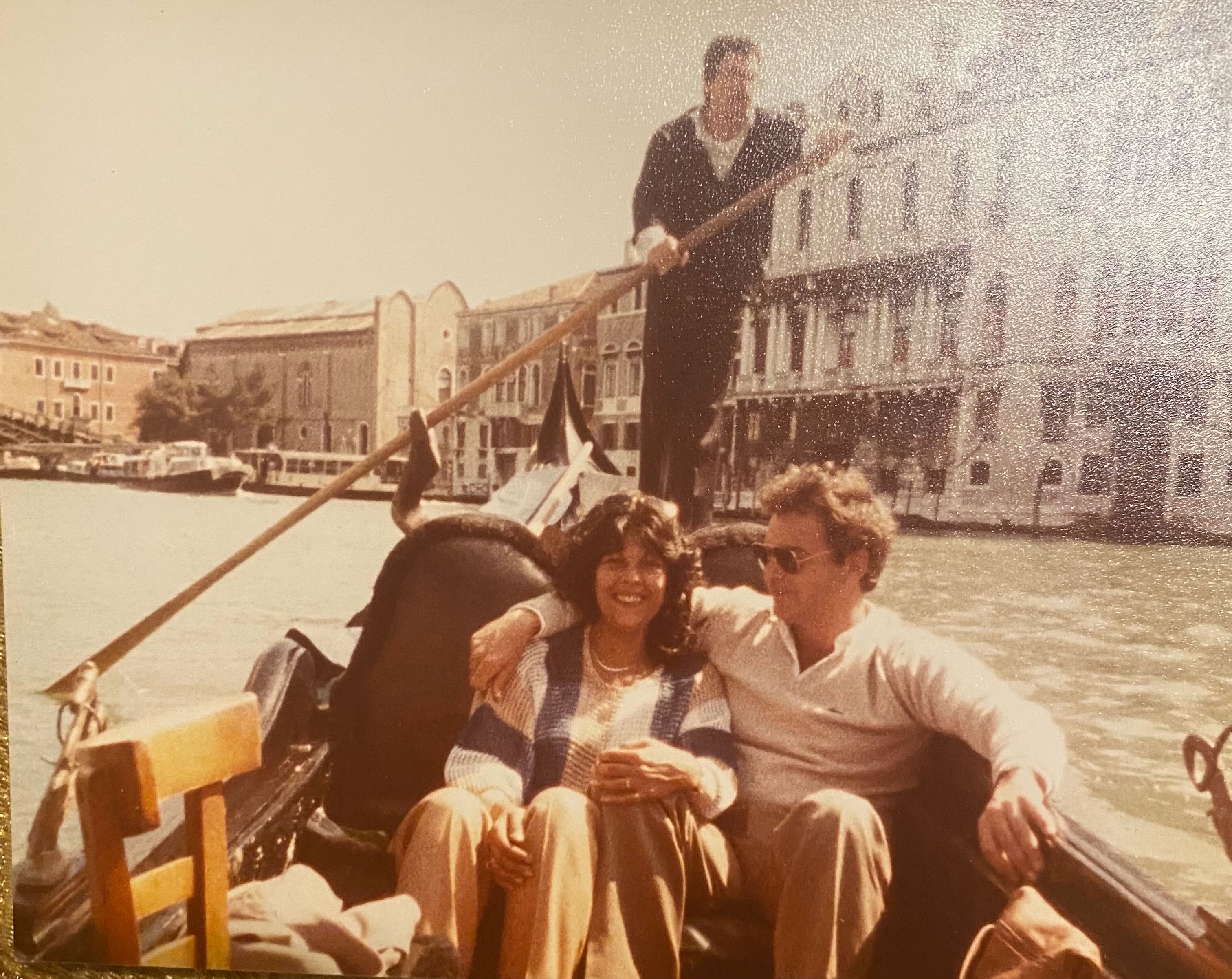 Lucy and John on a Venice gondola